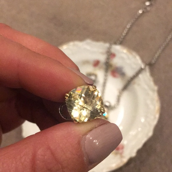 Sterling silver with yellow stone set - Picture 3 of 4